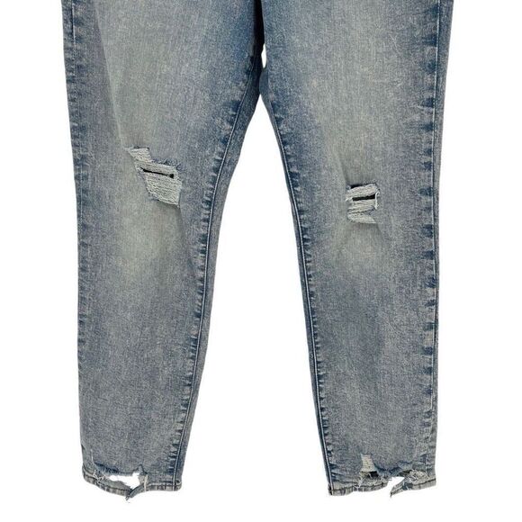 Express Slim Super High Rise Distressed Jeans Light Wash Women 8 Regular NWT - Picture 5 of 10